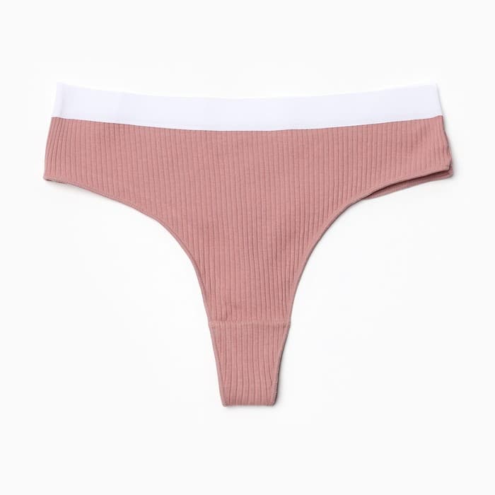 Трусы женские бразилиана MINAKU в рубчик, размер 44-46, цвет кофейный