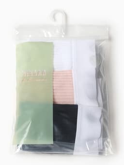 Трусы женские бразильяно MINAKU в рубчик, набор 3 шт., размер 44-46, белые, бежевые, чёрные