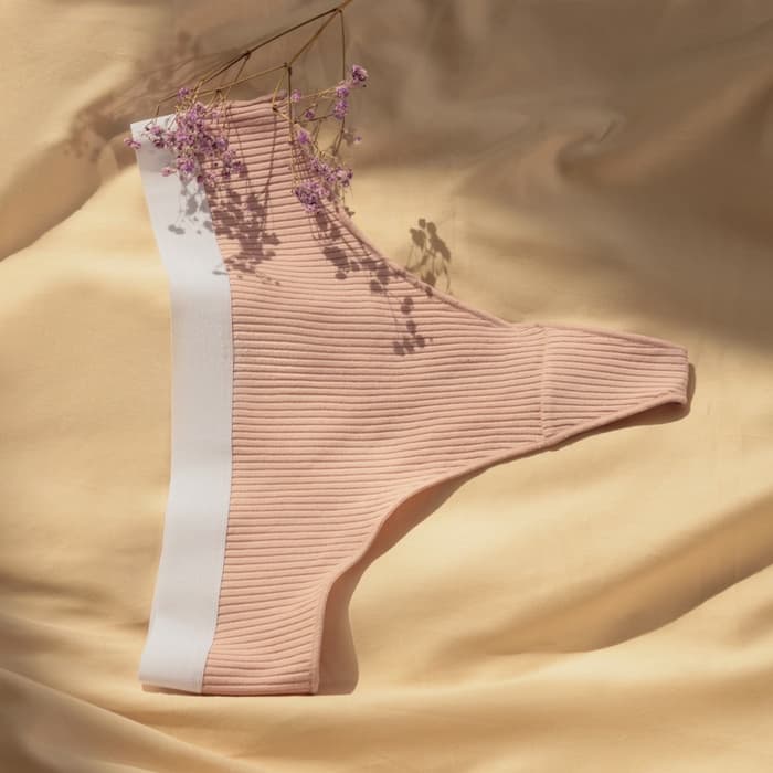 Трусы женские бразильяно MINAKU в рубчик, набор 3 шт., размер 44-46, белые, бежевые, чёрные