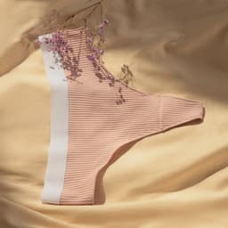 Трусы женские бразильяно MINAKU в рубчик, набор 3 шт., размер 44-46, белые, бежевые, чёрные