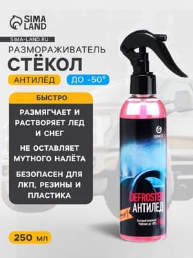 Размораживатель стёкол Grass антилёд, триггер, 250 мл
