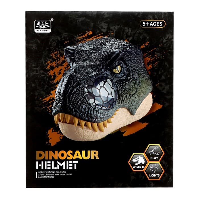 Интерактивный шлем динозавра «Тираннозавр», свет, звук, работает от батареек