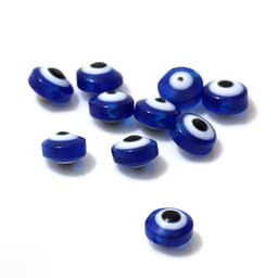 Бусина «Глаз» плоский, d=7 мм (набор 10 шт.), синяя