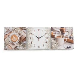 Часы - картина настенные «Кофе», модульные, бесшумные, 35×110 см, триптих