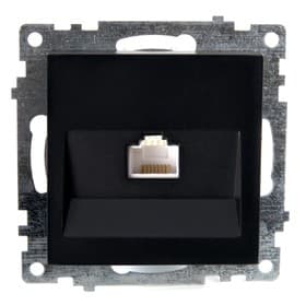 Розетка компьютерная одноместная, RJ-45, STEKKER серия Катрин, GLS00-7107-05, чёрная
