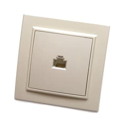 Розетка компьютерная STEKKER, серия Эрна, скрытая, одноместная, RJ45, слоновая кость, PST00-9007-02