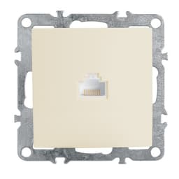 Розетка компьютерная STEKKER, серия Эрна, одноместная, RJ45, слоновая кость, PST00-9107-02