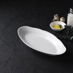 Селёдочница Добрушский завод «Идиллия», 25×13 см, фарфор, белая