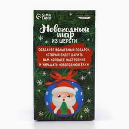 Ёлочный шар из шерсти на новый год «Дед Мороз», d=7 см, новогодний набор для творчества