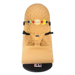 Шезлонг детский, кресло - качалка с игрушками для новорождённых «Крошка Я», бежевый