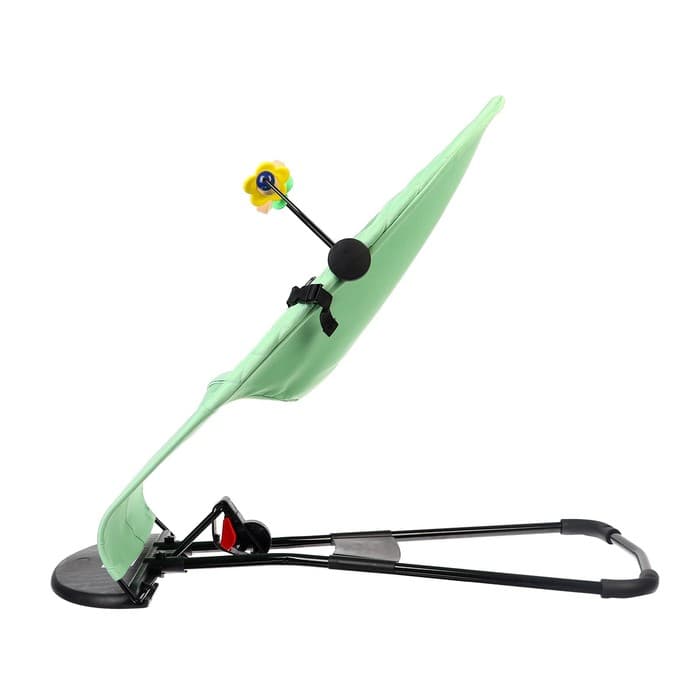 Шезлонг детский, кресло - качалка с игрушками для новорождённых «Крошка Я», зелёный