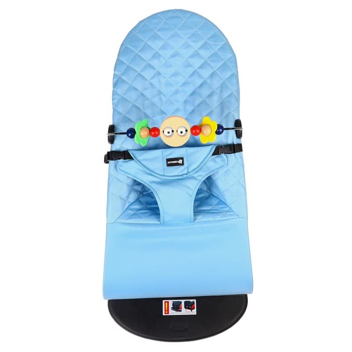 Шезлонг детский, кресло - качалка с игрушками для новорождённых «Крошка Я», голубой