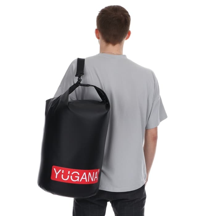Гермомешок YUGANA, ПВХ, водонепроницаемый 40 л, один ремень, черный