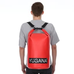Гермомешок YUGANA, ПВХ, водонепроницаемый 40 л, два ремня, красный