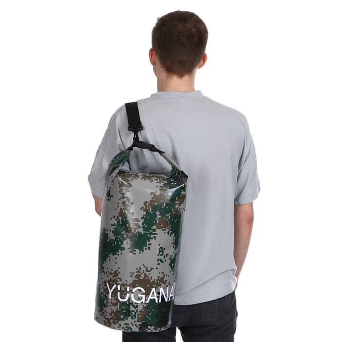 Гермомешок YUGANA, ПВХ, водонепроницаемый 30 л, один ремень, камуфляж