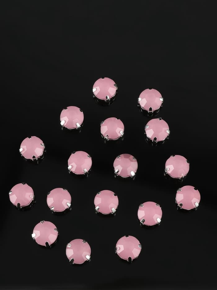 Стразы пришивные «Шатон», круглые, в цапах, d=10 мм, 20 шт., розовые