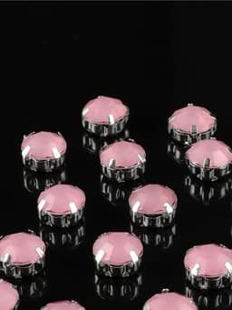 Стразы пришивные «Шатон», круглые, в цапах, d=10 мм, 20 шт., розовые