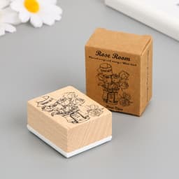 Печать дерево, резина «Цветы в ведёрке», 5×4×2.5 см