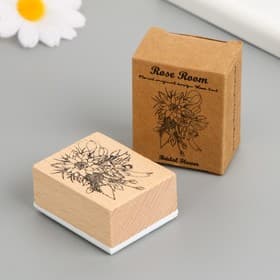 Печать дерево, резина «Букет с лентой», 5×4×2.5 см