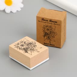 Печать дерево, резина «Букет с лентой», 5×4×2.5 см