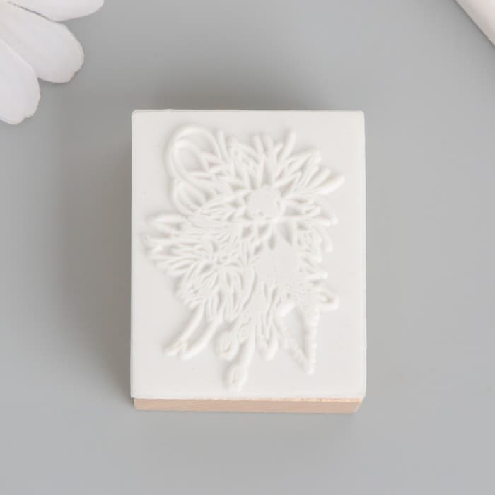 Печать дерево, резина «Букет с лентой», 5×4×2.5 см