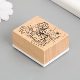 Печать дерево, резина «Розы и письма», 5×4×2.5 см