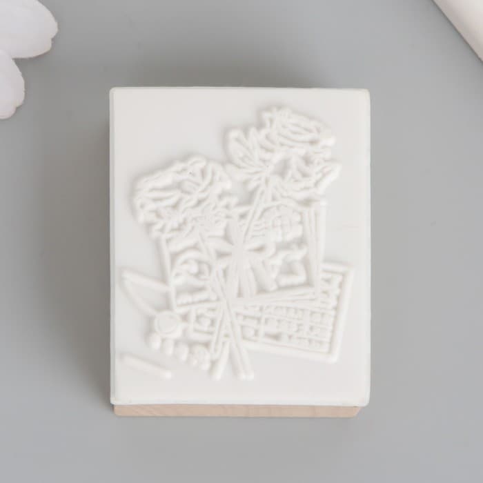 Печать дерево, резина «Розы и письма», 5×4×2.5 см