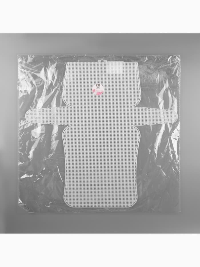 Канва-основа для вышивания сумки, пластиковая, 45×47 см, 2×2 мм, белая