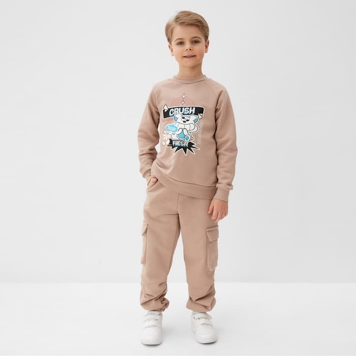 Свитшот детский MINAKU, бежевый, рост 158 см