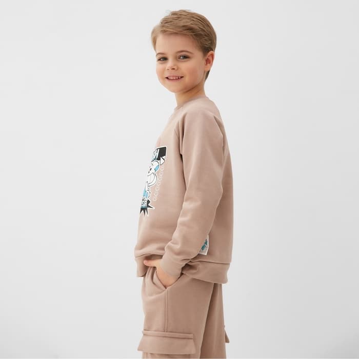 Свитшот детский MINAKU, бежевый, рост 158 см