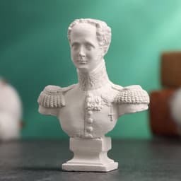 Бюст «Император Александр I», фигурка гипс, белый, 5×2×6.5 см