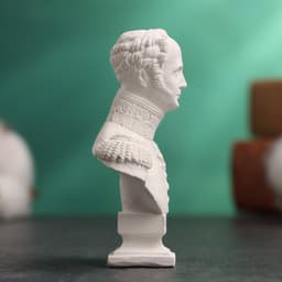 Бюст «Император Александр I», фигурка гипс, белый, 5×2×6.5 см