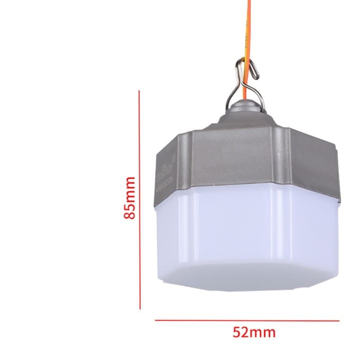 Фонарь кемпинговый, 10 Вт, SMD 2835, кабель 1-1.5 м, с зажимом от 12 В, d=6 см, серый