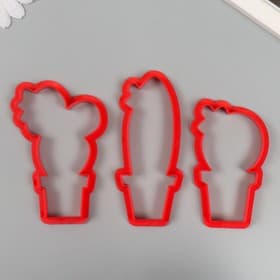 Формочки для лепки «Кактусы», набор 3 шт., 8,8 × 5,4 см; 10,7 × 4,7 см; 10 × 6,7 см