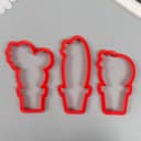 Формочки для лепки «Кактусы», набор 3 шт., 8,8 × 5,4 см; 10,7 × 4,7 см; 10 × 6,7 см