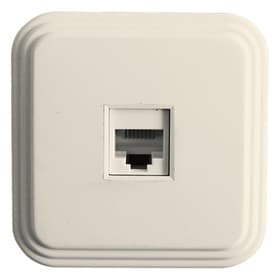 Розетка компьютерная, одноместная, RJ45, слоновая кость, PST00-21-20 (РК8-01-БЖ)