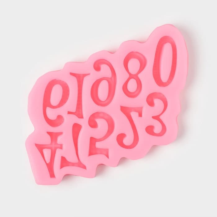 Молд для заливки «Цифры», силикон, 10 ячеек, 15×10 см, МИКС