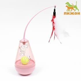 Игрушка-неваляшка для кошек «Мышь-фонтан», с отверстиями для лакомства и бубенчиком