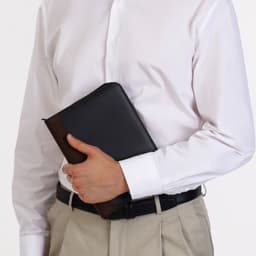 Папка для документов, А5 формат, 18.5×2×24.5 см, чёрная/коричневая