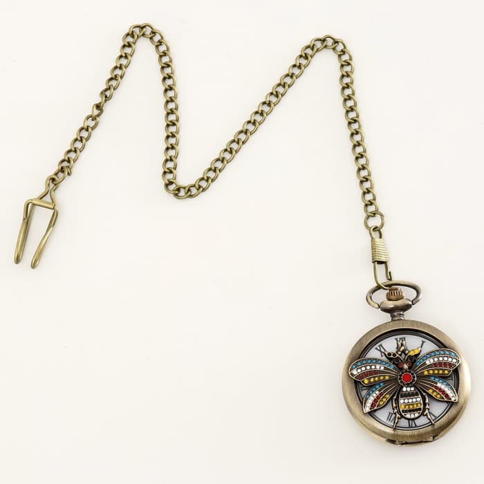 Часы карманные «Оса», кварцевые, диаметр циферблата 4.7 см, цепочка 38 см