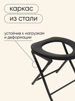 Стул-туалет для туриста, складной, 32×34×36 см, до 75 кг