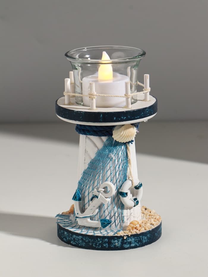 Деревянный подсвечник на 1 свечу «Маяк», 15×8×8 см