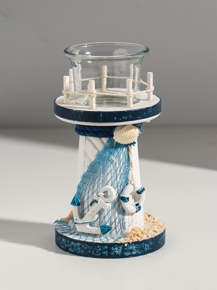 Деревянный подсвечник на 1 свечу «Маяк», 15×8×8 см