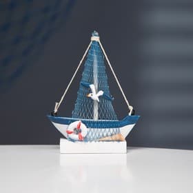 Сувенирная модель корабля «Парусник», голубой, 15×12 см