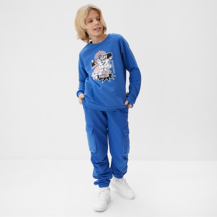 Свитшот детский MINAKU, синий, рост 104 см