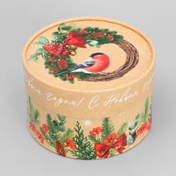 Коробка подарочная «Новогодний венок», 12×8 см