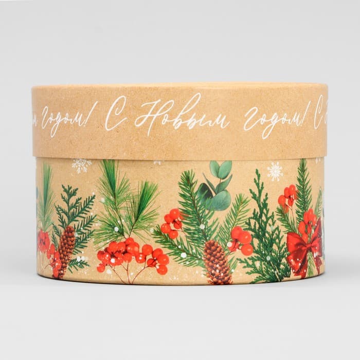 Коробка подарочная «Новогодний венок», 12×8 см