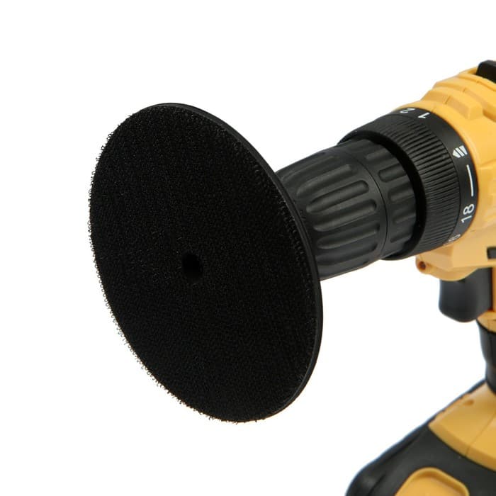 Насадка с липучкой для дрели и УШМ ТУНДРА, толстый резиновый диск, М14, с адаптером, 100 мм