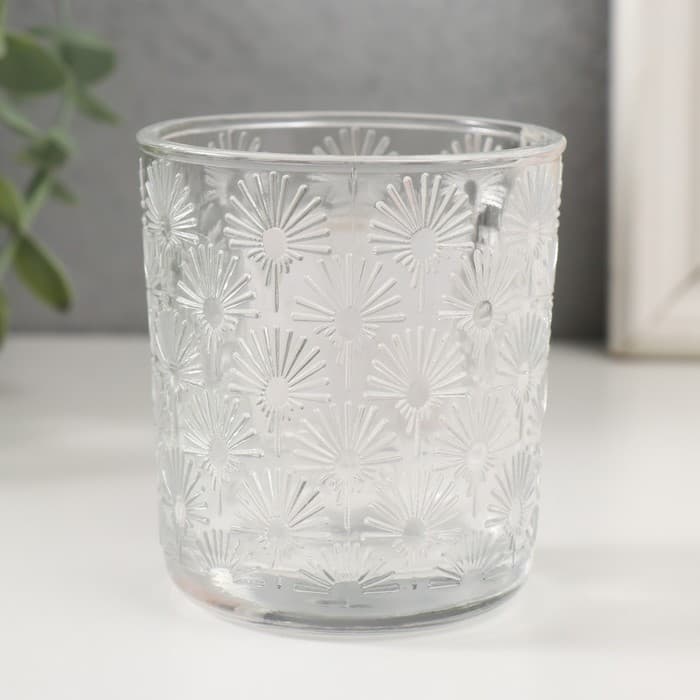 Банка для свечей стеклянная «Будь самой счастливой» прозрачная 200 мл 7.5×7.5×8.2 см