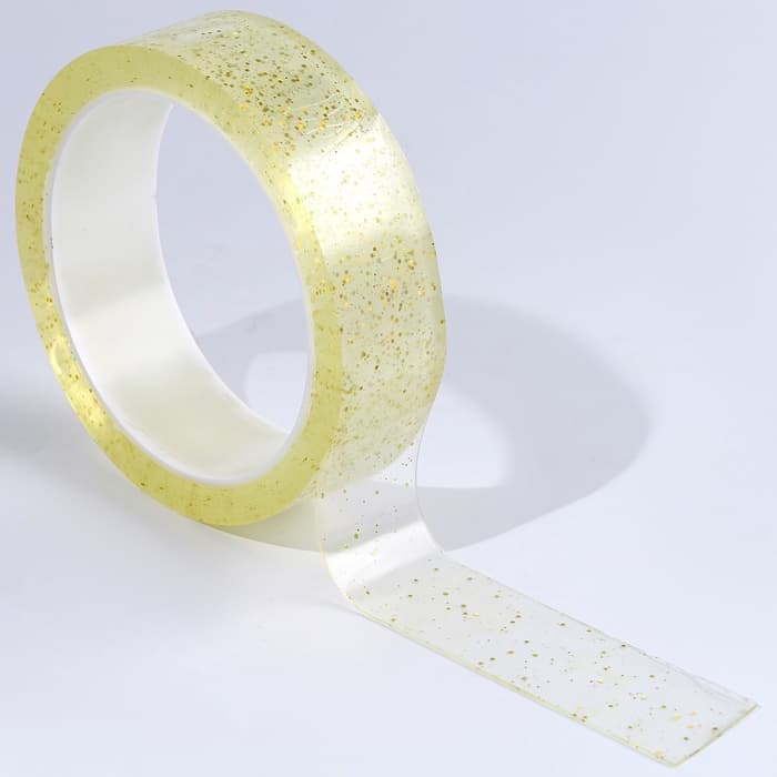 Надувающаяся клейкая лента с блестками, жёлтая, 3 м